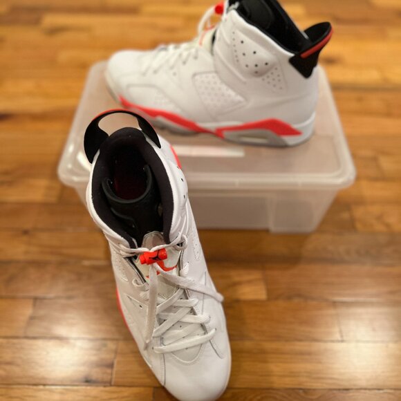 Jordan 6 Retro Infrared White with Neon Orange (2014), Size 13 US - Picture 2 of 5